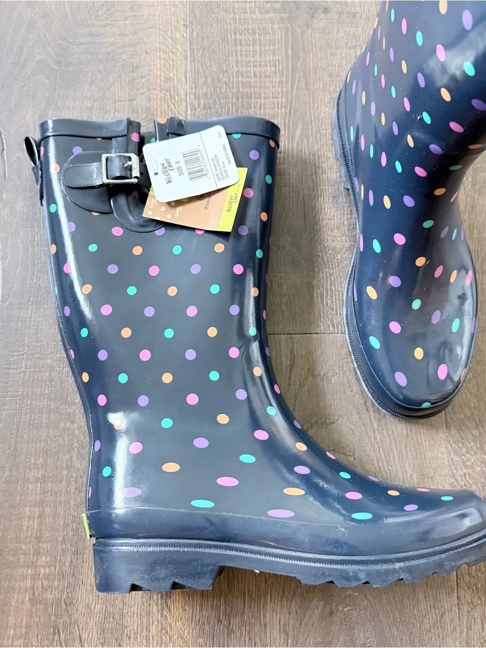 NWT Western Chief Simple Dot Rain Boots | Size: 8